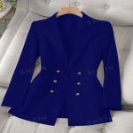 Blazer casual manga larga con botones talla grande