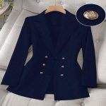 Blazer casual manga larga con botones talla grande